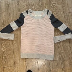 Blanc Noir Pink and Gray Colorblock Sweater